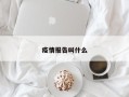 疫情报告叫什么