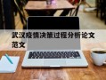  武汉疫情决策过程分析论文范文(武汉疫情决策过程分析论文范文怎么写)
